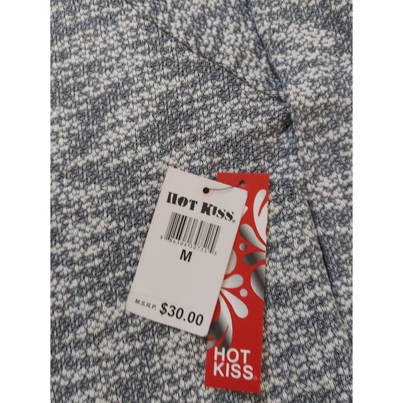 Hot Kiss Womens Long Sleeve Top Gray White Medium Knit Lace Back Sweater Size M - Picture 2 of 6